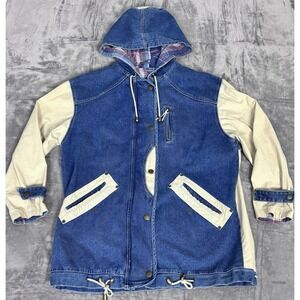 Stefano International Vintage 1980s Denim Hooded Barn Jacket Medium